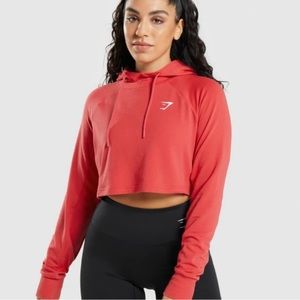 NWOT Gymshark training cropped hoodie, red, size S